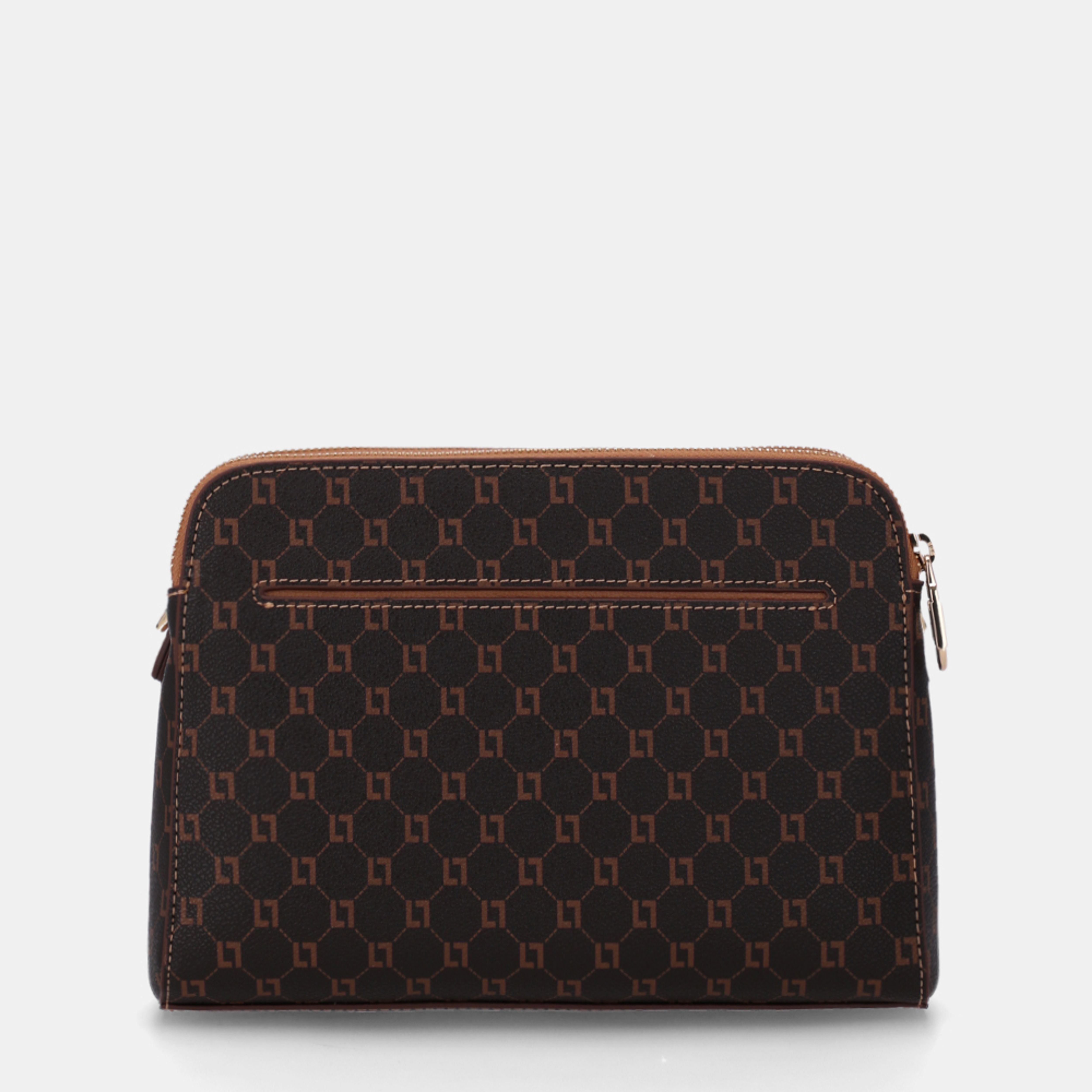 るる。 Bolsa Bella Tiracolo Média Monograma Ll Mocca - 10006111 | Luz da Lua