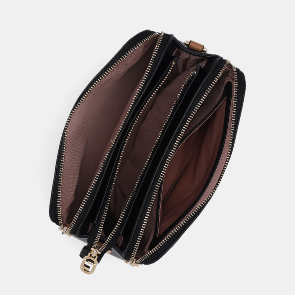 Bolsa Bella Tiracolo Média New Ridge Preto - 10006111 | Luz da Lua