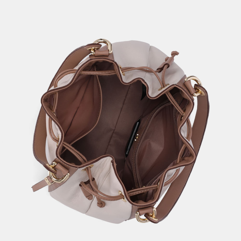 Bolsa Bucket Grande New Ridge Panna - 10006643 | Luz da Lua