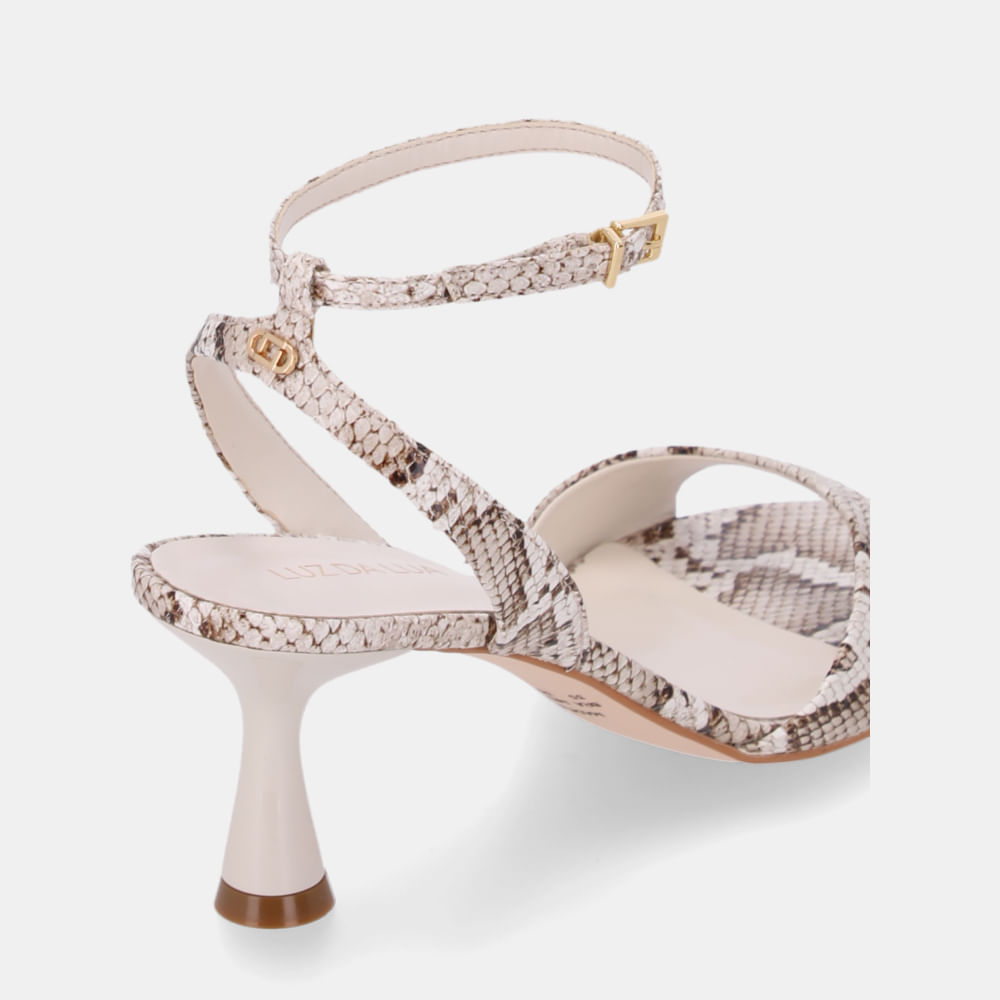 Sandália De Salto Snake Panna - 60900001 | Luz da Lua