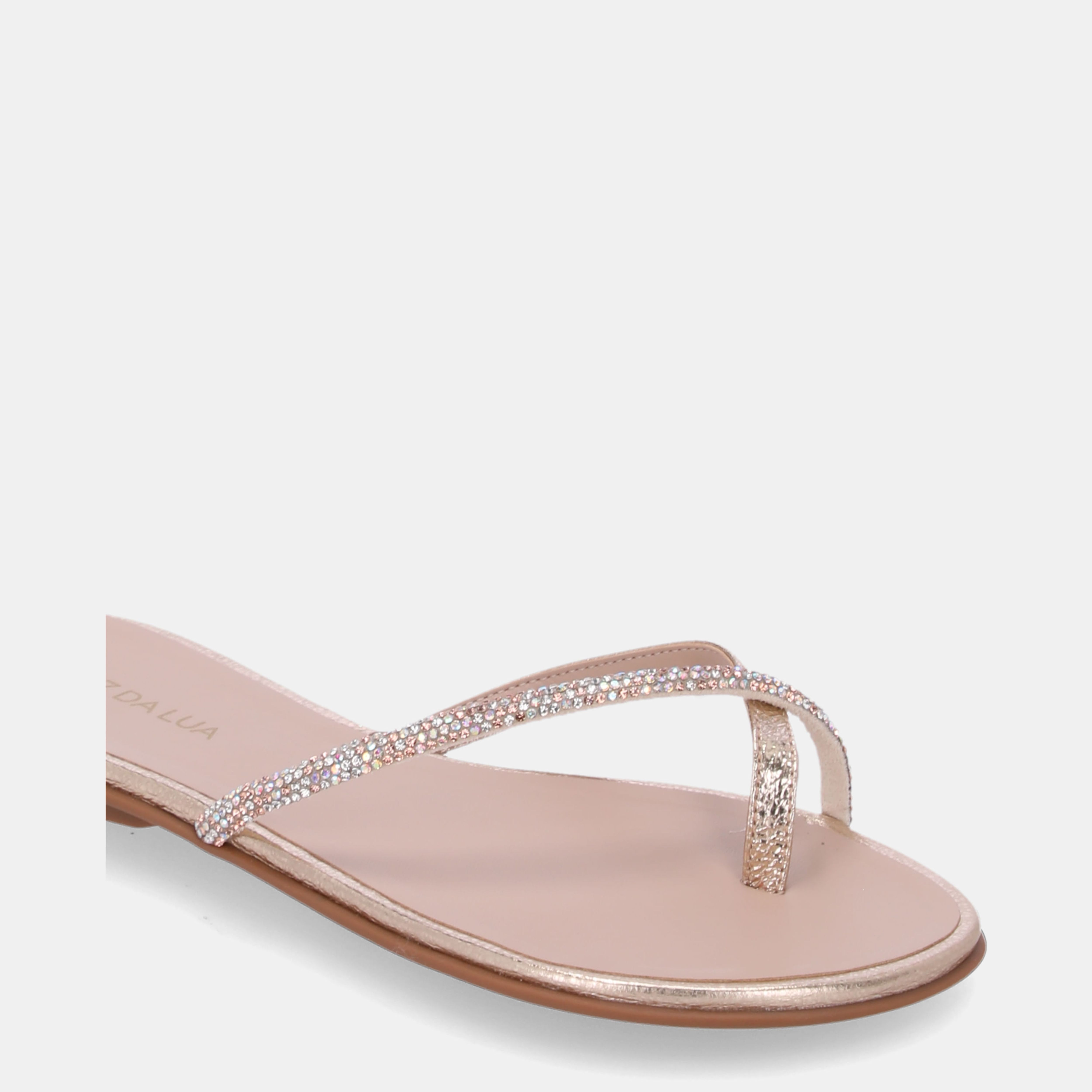Chinelo Couro Vênus Ouro Com Tira Strass Multi - 52210068 | Luz da Lua