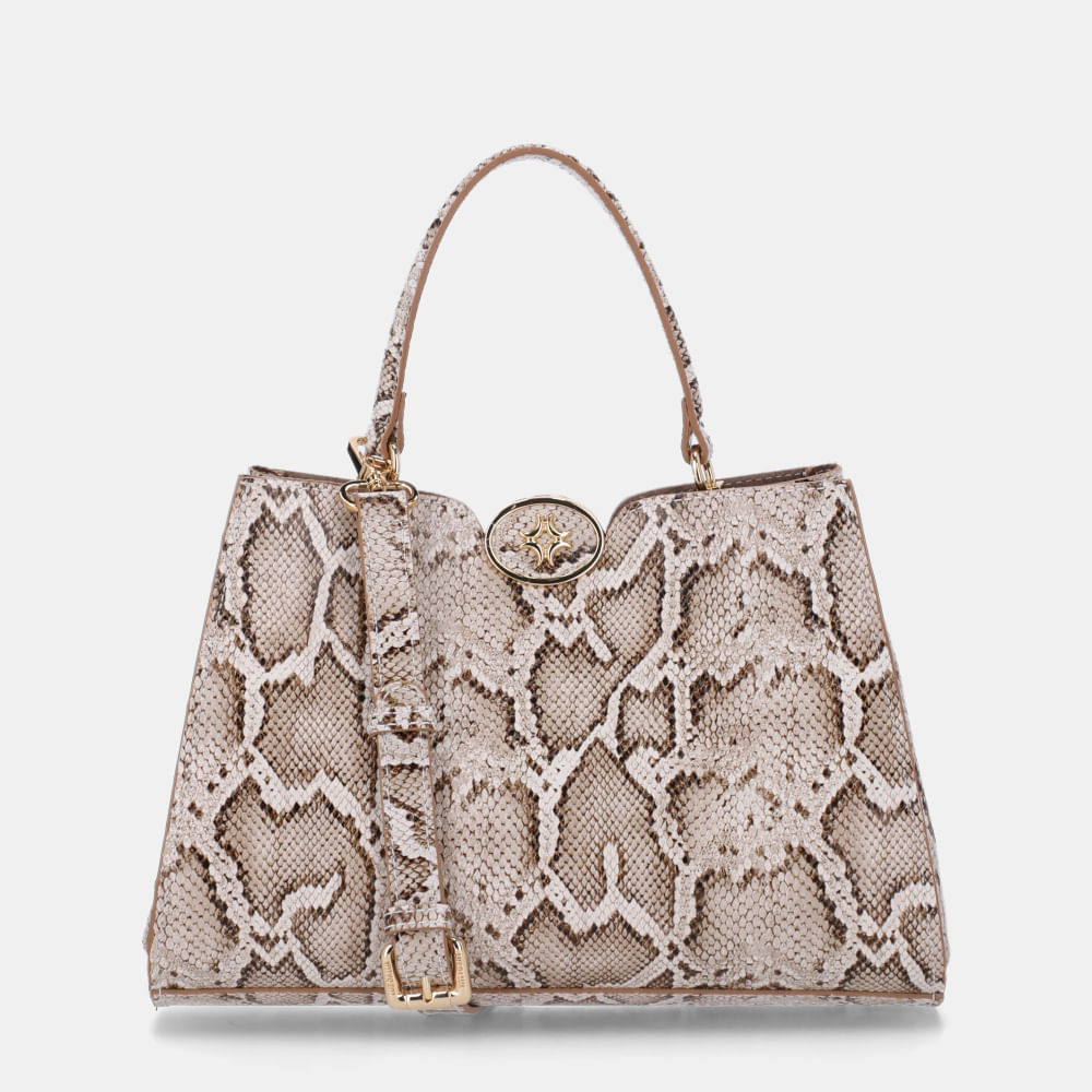 Bolsa Diana Tote Média Snake Panna - 2000575 | Luz da Lua