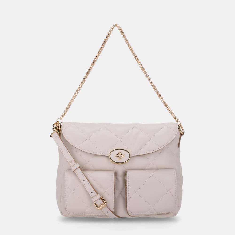 Bolsa Satchel Média Saara Panna - 2000697 | Luz da Lua